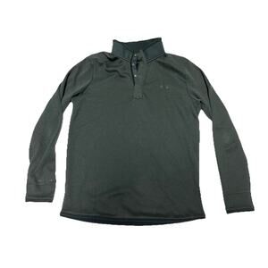 UA Under Armour Size M Loose Fit 1/4 Button Sweater Golf Gray Coldgear Storm